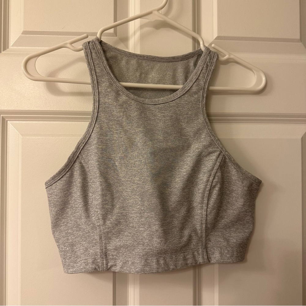 Outdoor Voices longline grey sports bra